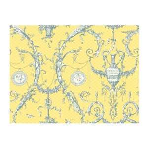   Toiles Neoclassic Urn Toile Wallpaper, Yellow