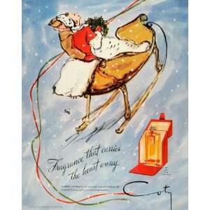 1944 Ad Coty LAIMANT Fragrance Perfume Christmas Gift Carriage Snow 