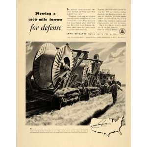 1941 Ad Bell Long Distance Telephone Cable Plow Train   Original Print 