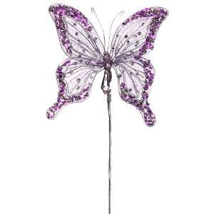 16 Princess Garden Purple Butterfly Jeweled & Beaded Floral Craft 