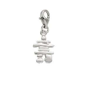 Rembrandt Charms Inukshuk Charm with Lobster Clasp, Sterling Silver