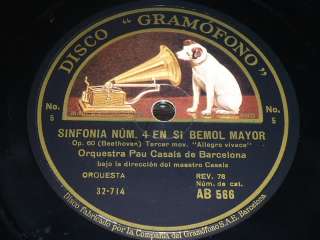 ORCHESTRA 4 x 78 rpm RECORDS Gramofono ORQUESTA PAU CASALS BARCELONA 
