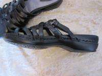 New Clarks Black Leather Lakeport Artisan Sandal  Size 7N  