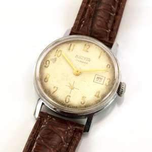 vintage USSR Russian Watch VOSTOK ChChZ White Dial 17J  