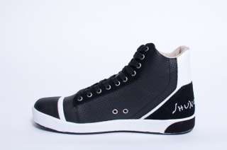 NEW MENS JHUNG YURO BLACK WHITE LEATHER HIGH TOP SNEAKERS SHOES SIZE 
