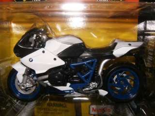 NIP! MAISTO 1:18 BMW HP2 WHITE/BLACK/BLUE DIE CAST MOTORCYCLE! NEW 