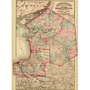   Adams 1869 Map of Jefferson, Oswego and Lewis Counties