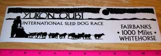Alaskas Yukon Quest dog sled race Bumper sticker  