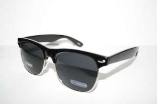 Wayfarer Soho Sunglasses black Silver Frame Vintage Shades Clubmaster 