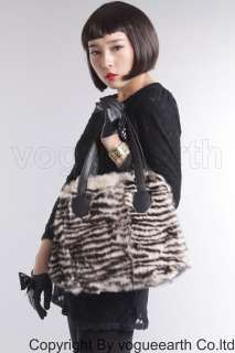 580 new real PU leather rabbit fur 2 color bag/handbag  
