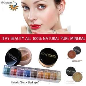 Itay Beauty Mineral Cosmetics Eye Shadow Shimmer 8 Stack: Best 4 Black 
