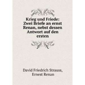   Antwort auf den ersten: Ernest Renan David Friedrich Strauss: Books