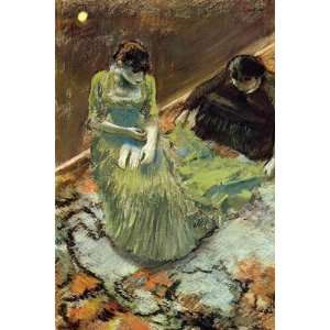  Oil Painting Before the Curtain Call Edgar Degas Hand 