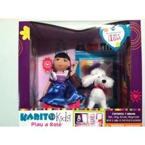  Karito Kids Play a Role Princess Plush Doll with Pet Dog 
