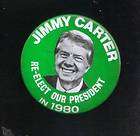 1980 JIMMY CARTER Mondale Political re elect PINBACK 80  