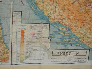 Original WWII AAF Pilots Silk Survival Map Europe 43E & F  