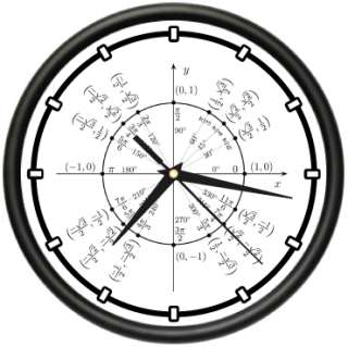 UNIT CIRCLE RADIAN Wall Clock trigonometry math teacher  