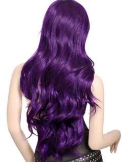 Long Curly Wavy Mix Purple Hair Anime Cosplay Party Wig  
