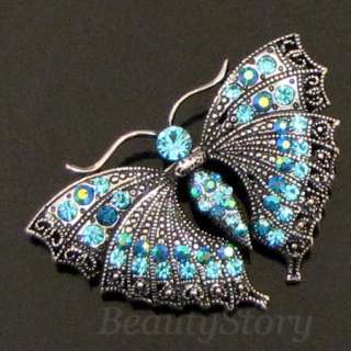 ADDL Item  Austrian crystals bouquet butterfly brooch 