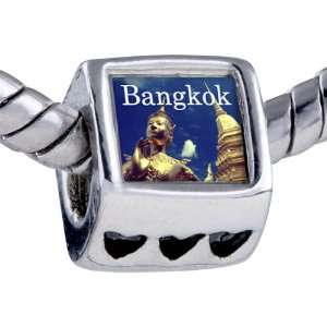 Pandora Style Bead Travel Wat Phra Kaew Photo Heart European Charm 