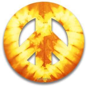 Peace Symbol Window Cling of Orange Tie Dye Heart by MEYOTO LLC