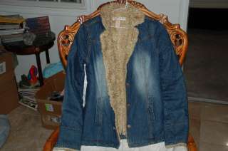 Abercrombie & Fitch distressed jean jacket coat size xs  