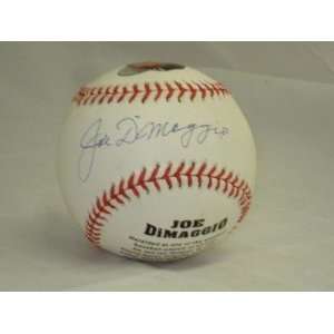  Signed Joe DiMaggio Baseball   Logo   Autographed 