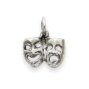  14k White Gold Solid Comedy/Tragedy Charm Jewelry