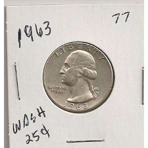    1963 Washington Quarter in 2x2 coin Holder #77 