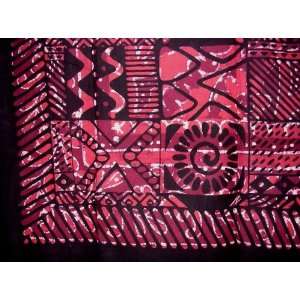   Overprint Batik Tapestry Spread Beach Picnic Red Twin