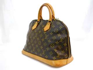 USED Louis Vuitton Monogram Alma Handbag 100% Authentic Free 