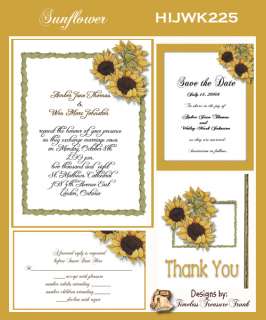 Delux Sunflower Wedding Invitation Kit on CD  