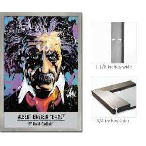  Silver Framed Albert Einstein Poster E MC2 David Garibaldi 