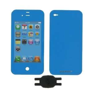Blue Smart Touch Shield Decal Sticker and Wallpaper for Apple iPhone 4 
