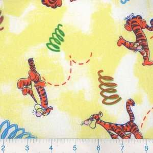  44 Wide Pooh Tigger Springs Fabric By The Yard: Arts 