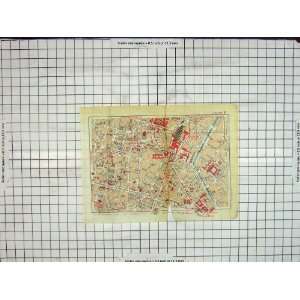    Antique Map Street Plan Paris Chateau Landon Louis