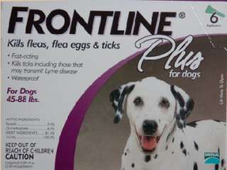 Frontline Plus Flea & Tick Control for Dogs 45 88 Pounds   6 Month 