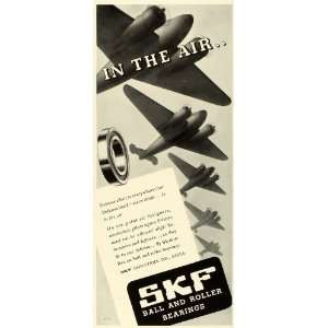 com 1941 Ad SKF Ball Roller Bearings WWII Defense Airplanes Aviation 