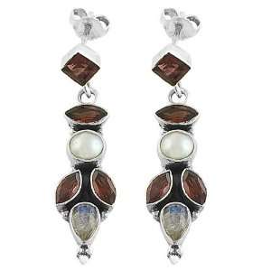   , Freshwater Pearl, Moonstone 925 Sterling Silver Earrings Jewelry
