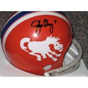  John Elway Signed Mini Helmet   Tback Ga Signing 