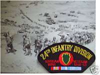24th Infantry Division Korean War Veteran 3 x 4 Patch  