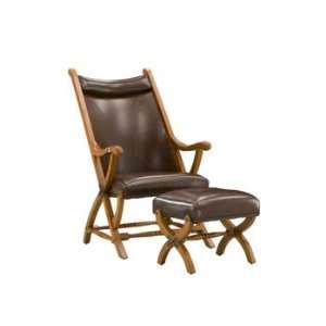  Hunter Brown Leather Chair and Ottoman: Home & Kitchen