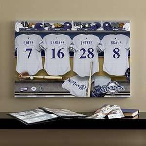   Baseball Personalized Locker Room Canvas   Milwaukee Brewers   16x24