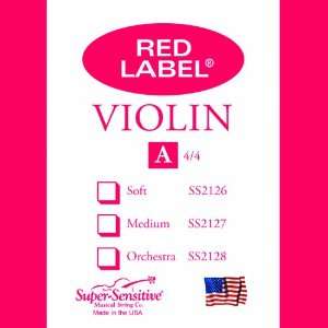 Super Sensitive Red Label 2128 Violin A String, 4/4 Orchestra Gauge