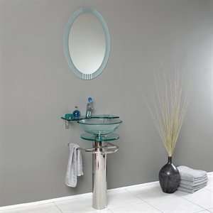    FFT1051CH Ovale Modern Glass Bathroom Vanity,: Home Improvement