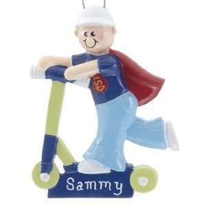  Personalized Scooter Boy Christmas Ornament