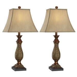  Set of 2 Two Tone Gold 29 High Traditional Table Lamps 
