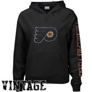  Philadelphia Flyers Ladies Black Ginormous Vintage Hoody Sweatshirt
