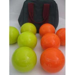  Engraved Bocce package   107mm EPCO Yello and Orange balls 