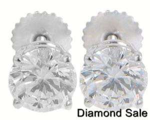 81CT ROUND CUT DIAMONDS STUDS EARRINGS PLATINUM F/VS2  